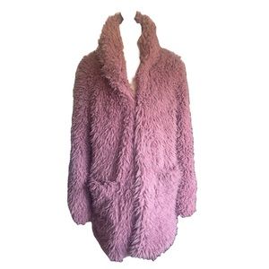 NWOT Pink Faux Lambswool Comfy Cardigan